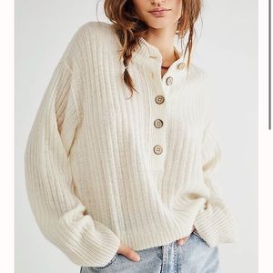 Free People Cashmere Sweater Henley